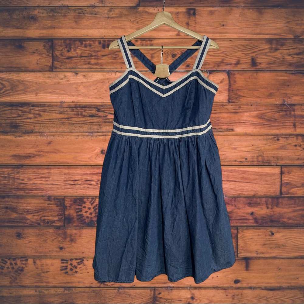 ModCloth Cross-back Cotton Denim Dress 1X
